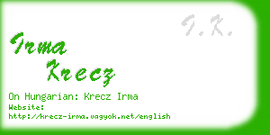 irma krecz business card